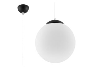 Miniaturka 51 - Szklana lampa wisząca UGO 30 cm czarny na białym tle
