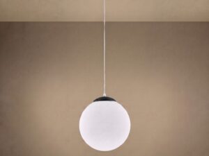 Miniaturka 53 - Szklana lampa wisząca UGO 30 cm czarny z włączonym światłem