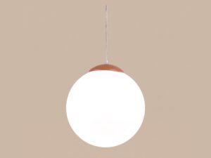 Miniaturka 46 - Szklana lampa wisząca UGO 30 cm ochra czerwona na beżowym tle