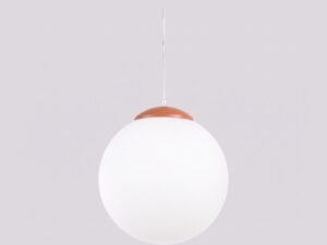 Miniaturka 45 - Szklana lampa wisząca UGO 30 cm ochra czerwona – szklany klosz z bliska