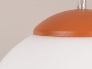 Miniaturka 20 - Szklana lampa wisząca UGO ochra czerwona – osłona oprawki z bliska