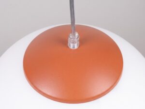 Miniaturka 21 - Szklana lampa wisząca UGO ochra czerwona – osłona oprawki od góry