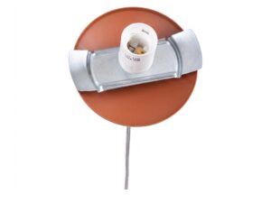 Miniaturka 22 - Szklana lampa wisząca UGO ochra czerwona – mocowanie klosza w osłonie
