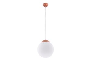 Miniaturka 42 - Szklana lampa wisząca UGO 30 cm ochra czerwona na białym tle