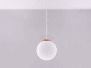 Miniaturka 43 - Szklana lampa wisząca UGO 30 cm ochra czerwona na jasnym tle