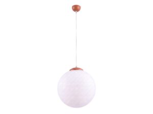 Miniaturka 34 - Szklana lampa wisząca UGO 40 cm ochra czerwona na białym tle