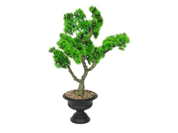 Sztuczne drzewko bonsai 62 cm w czarnej doniczce na białym tle