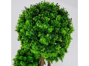 Miniaturka 1 - Sztuczne drzewko topiary detal małych zielonych listków kulistej korony