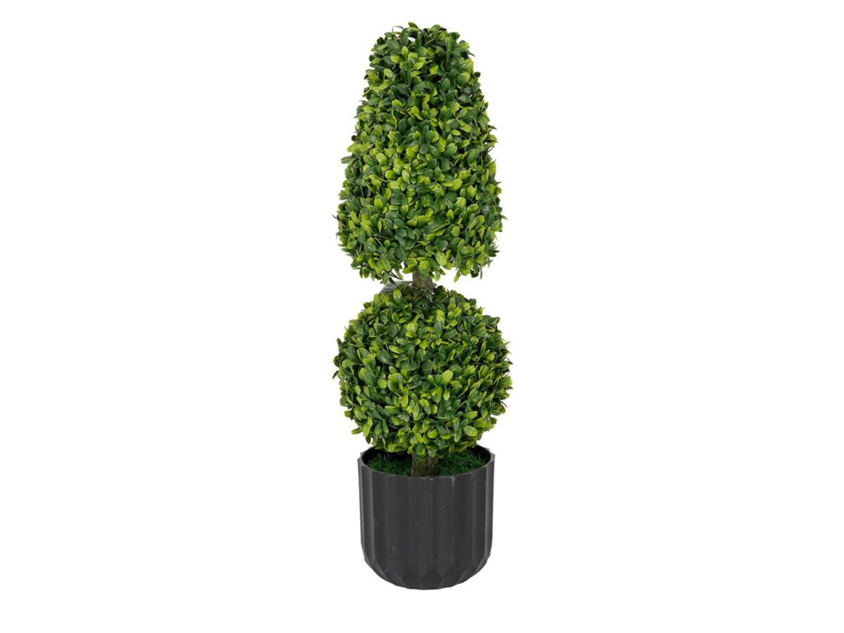Sztuczny bukszpan dwupoziomowy 48 cm zielony w doniczce