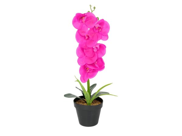 Sztuczny storczyk w doniczce 43 cm na białym tle