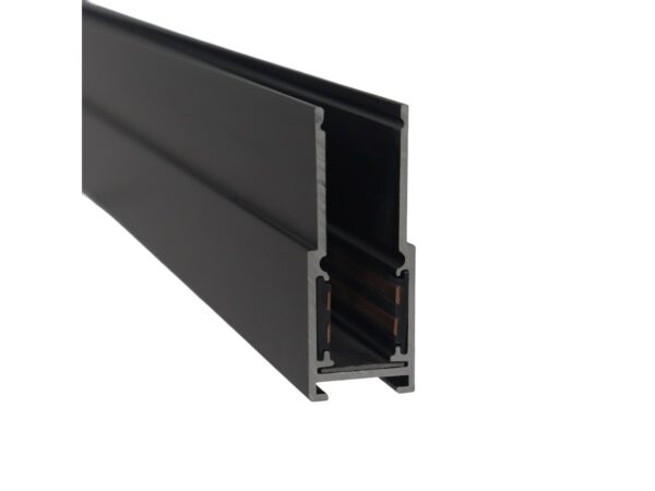 Czarny aluminiowy szynoprzewód magnetyczny 10 mm, packshot na jasnym tle