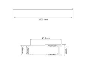 Miniaturka 2 - Schemat szyny magnetycznej 2000 mm i przekroju profilu