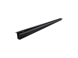 Miniaturka 2 - Czarna szyna magnetyczna podtynkowa 20 mm 150 cm z kołnierzem na białym tle