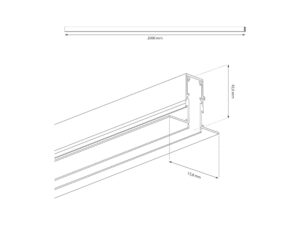 Miniaturka 2 - Szyna magnetyczna podtynkowa 48 V 10 mm 200 cm czarna – zdjęcie 3