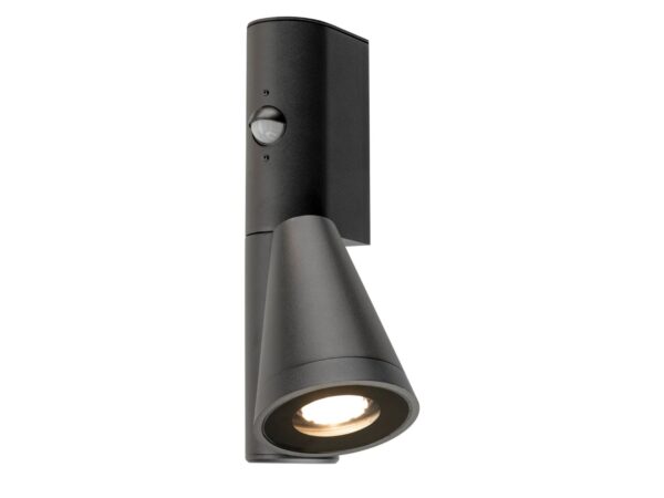 Czarny kinkiet zewnętrzny T-Tube GU10 z czujnikiem – packshot
