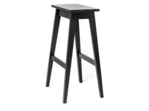 Miniaturka 4 - Taboret Eldano z litego dębu, czarny, widok z boku