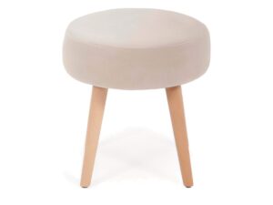 Miniaturka 4 - Taboret tapicerowany Norevo na nogach z buku naturalnego, ujęcie główne
