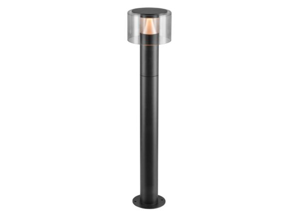 Lampa ogrodowa stojąca Taha II 70 w czarnym kolorze na białym tle