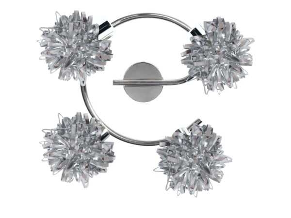 Lampa sufitowa Taletora chromowana spirala z czterema metalowymi kloszami G9