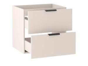 Miniaturka 7 - Szafka Tamira 60 cm Kaszmir – obie szuflady wysunięte, widoczne wnętrze