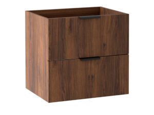 Miniaturka 4 - Szafka pod umywalkę Tamira 60 cm Orzech Warmia – ciemne fronty i czarne uchwyty