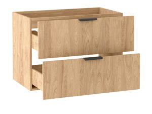 Miniaturka 11 - Szafka Tamira 80 cm Hikora – wysunięte szuflady w dekorze jasnego drewna