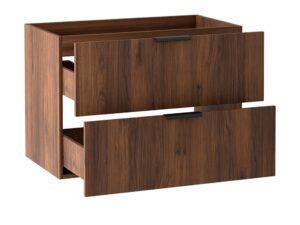 Miniaturka 12 - Szafka Tamira 80 cm Orzech Warmia – dwa wysunięte schowki pod umywalką