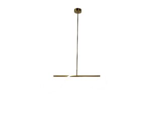Miniaturka 3 - Lampa wisząca LED Tamirio złota z białą falującą taśmą świetlną na białym tle