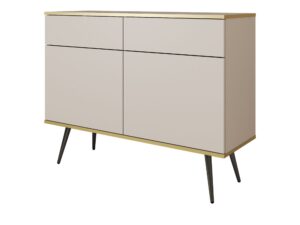 Miniaturka 13 - Komoda Teyser 107 cm – beż, nogi czarne, 2 szuflady i 2 drzwi