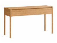 Toaletka dębowa Daverna 123 cm z szufladą w kolorze naturalnego dębu – zdjęcie produktu na białym tle