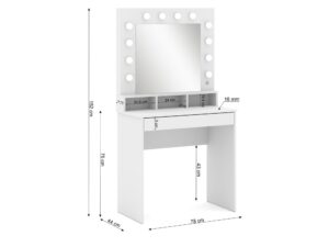 Miniaturka 2 - Toaletka Lusteria 80 cm z lustrem i oświetleniem LED – zdjęcie 3
