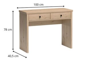 Miniaturka 2 - Toaletka Sorenta 100 cm z rysunkiem wysokości 78 cm i głębokości 40,5 cm