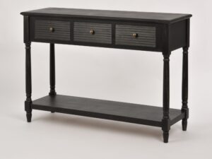 Miniaturka 1 - Konsola Toscana czarna z toczonymi nogami i dolną półką, widok pod kątem