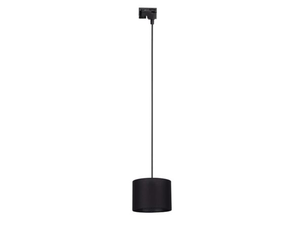 Lampa wisząca szynowa Tracer z czarnym abażurem 20 cm na białym tle