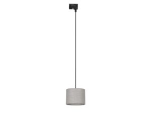 Miniaturka 2 - Lampa wisząca szynowa Tracer lniany abażur 20 cm na białym tle