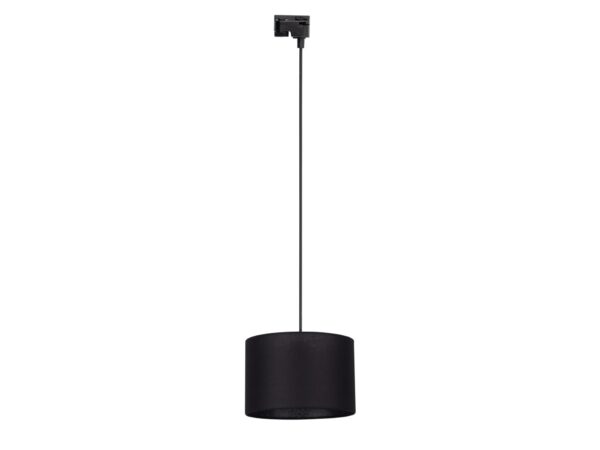 Lampa wisząca szynowa Tracer czarny abażur 30 cm na białym tle