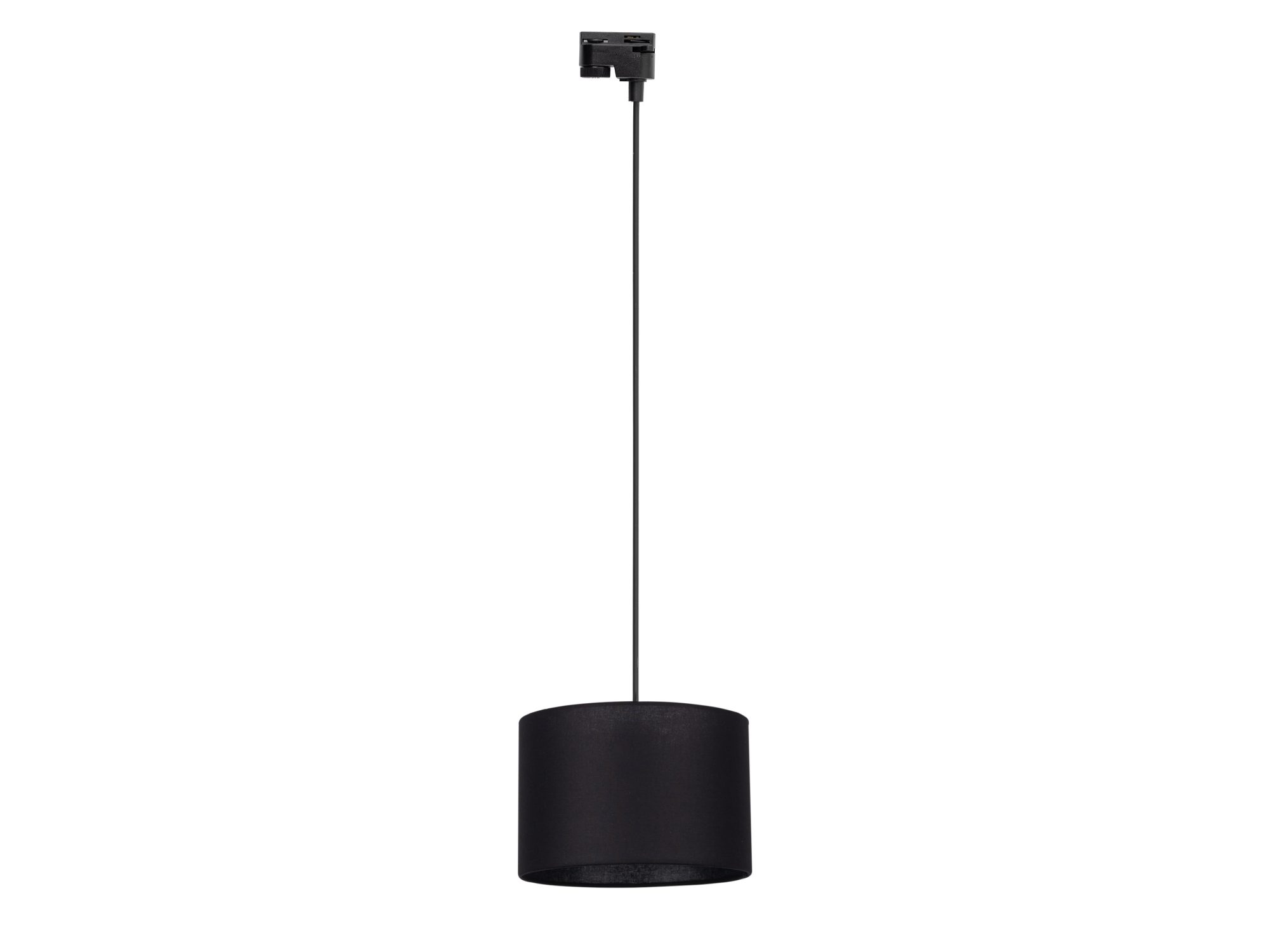 Lampa wisząca szynowa Tracer czarny abażur 30 cm na białym tle