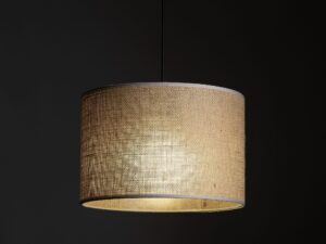 Miniaturka 3 - Lampa wisząca szynowa Tracer jutowy abażur 30 cm w aranżacji