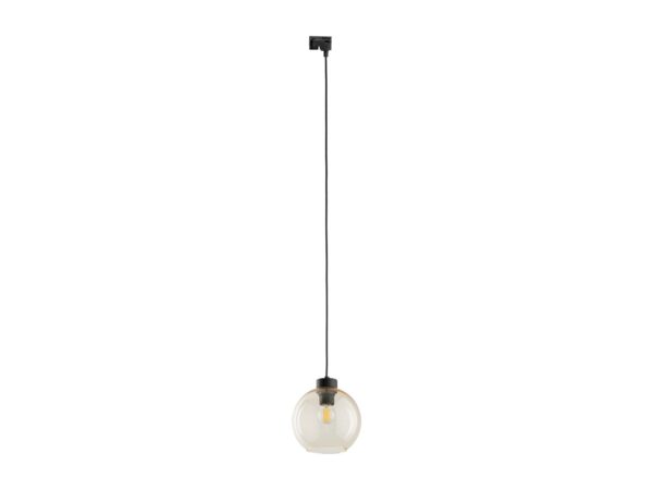 Lampa szynowa Tracer Cubus E27 z bursztynowym szklanym kloszem, widok produktu