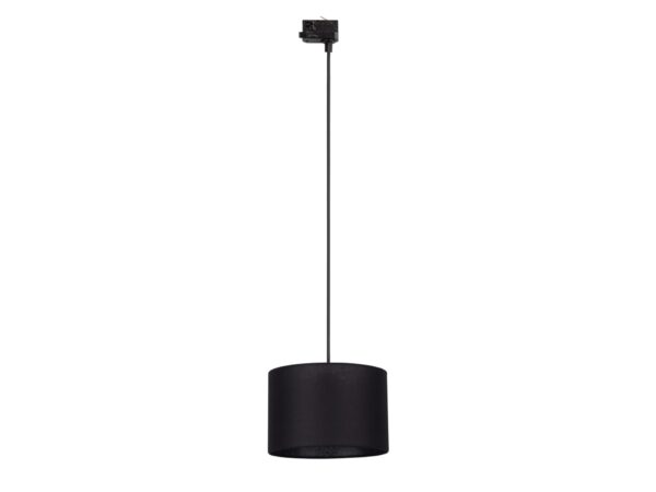 Lampa wisząca szynowa Tracer Trójobwodowy 30 cm czarny abażur na białym tle