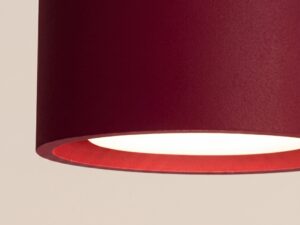 Miniaturka 79 - Trzypunktowy plafon Modessa 32,4 cm burgundowy – detal klosza
