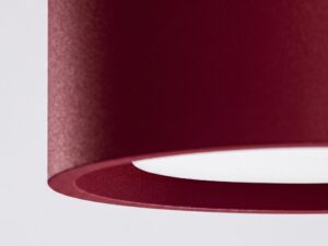 Miniaturka 80 - Trzypunktowy plafon Modessa 32,4 cm burgundowy – detal klosza od spodu