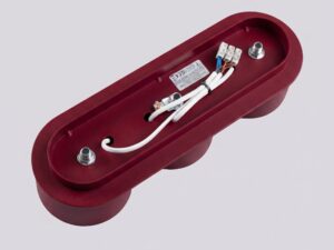 Miniaturka 82 - Trzypunktowy plafon Modessa 32,4 cm burgundowy – detal okablowania podstawy