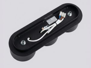 Miniaturka 116 - Trzypunktowy plafon Modessa 32,4 cm czarny – detal okablowania podstawy