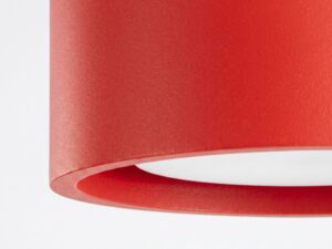 Miniaturka 26 - Trzypunktowy plafon Modessa 32,4 cm czerwony – detal klosza od spodu