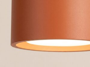 Miniaturka 88 - Trzypunktowy plafon Modessa 32,4 cm ochra czerwona – detal klosza