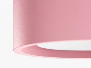 Miniaturka 53 - Trzypunktowy plafon Modessa 32,4 cm różowy – detal klosza od spodu