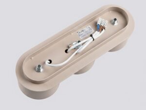 Miniaturka 100 - Trzypunktowy plafon Modessa 32,4 cm taupe – detal okablowania podstawy