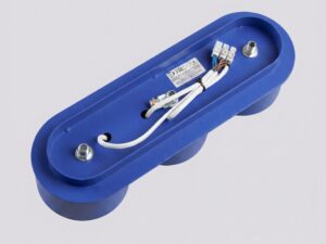 Miniaturka 73 - Trzypunktowy plafon Modessa 32,4 cm ultramaryna – detal okablowania podstawy