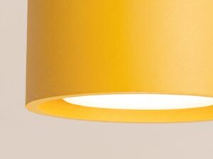 Miniaturka 34 - Trzypunktowy plafon Modessa 32,4 cm żółty – detal klosza